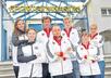 Bild: Schulstart mit Ehrung: Nele Reimer, Joanna Rode, Tilmann und Leonhard Bayn, Piet Wagner, Karolin Wagner sowie Kira Kubbe (v.l.).