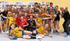Bild: Ausgelassene Stimmung herrscht bei den HCL-Mädchen und ihren Trainern nach dem Gewinn des deutschen B-Jugend-Meistertitels.