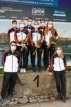 Bild: Kai Müller (Trainer), Franz Gosse, Zola Lewandowski, Lennard Tuchscherer, Andrea Herzog, Konrad Ginzel, Lucie Krech (alle Leipziger-Kanu-Club e.V., Mandy Benzien (Trainerin). Foto: Philipp Reichenbach