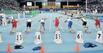 Bild: 60-Meter-Sprintstart beim 12. Hallensportfest von Motor Gohlis-Nord in der Arena Leipzig. 