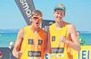 Bild: Die Leipziger Beach-Boys Max Betzien (links) und Niklas Rudolf trumpfen zwei Wochen vor der U21-WM am Strand von Binz gewaltig auf.