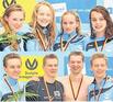 Bild: Staffelsilber für Caroline Pohle, Marie Pietruschka, Saskia Donat, Bianca Bogen (v.l.). Staffelsilber für Max Wehenkel, Michel Ullrich, Serghei Golban, Tobias Horn (v.l.).