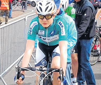 Konzentriert vor dem Start: Das Radsport-Talent Felix Groß.