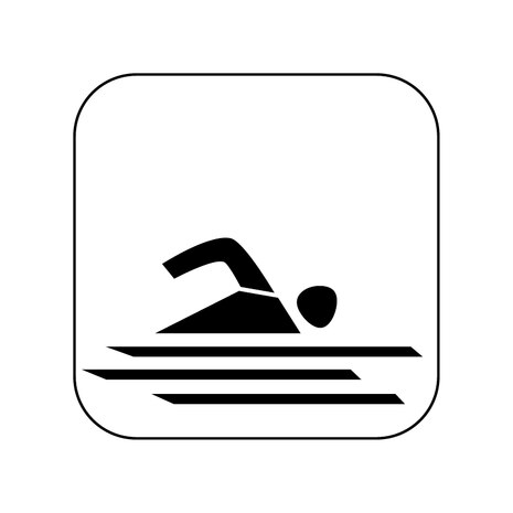 Grafik: Piktogramm für die Sportart Schwimmen.