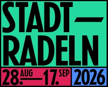Grafik: Schriftzug und Zeitraum der Kampagne Stadtradeln.